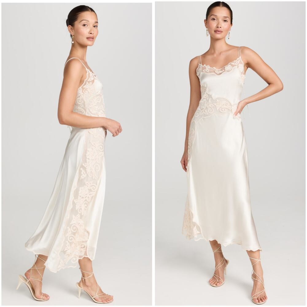 Ulla Johnson Lucienne Ivory Lace Bridal Wedding Midi Dress 10 / Medium - Picture 3 of 11